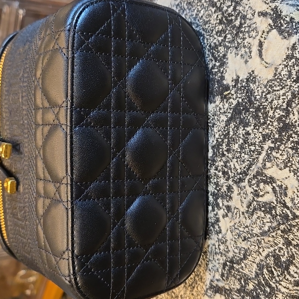 Christian Dior Vanity Bag Shoulder Leather Canvas Black Crossbody/Top Handle - Picture 12 of 16
